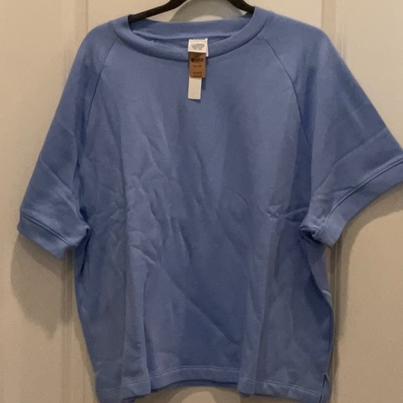 S/2 PINK Victoria’s Secret size XXL Cropped Short Sleeve crewneck sweatshirts - Picture 6 of 9